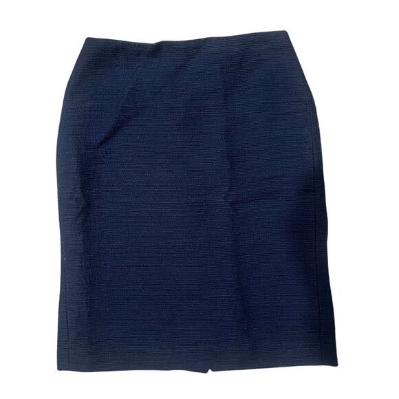 NWT Paule Ka Blue Skirt Cotton Slit Pockets Zip Closure Textured Designer Sz 6 - Picture 1 of 9